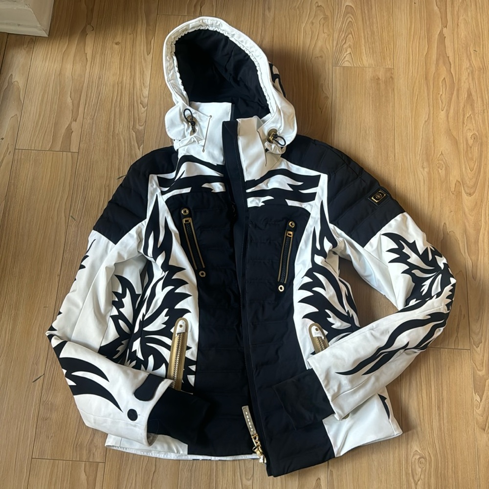 BOGNER Paula T Printed Down Jacket In Black/white